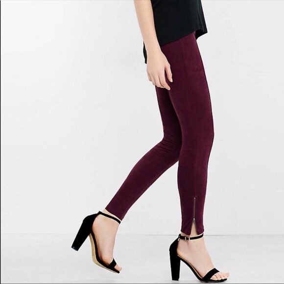 Express Pants - Express plum faux suede legging, size S